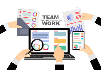 Flat design illustration concepts for business analysis and planning, consulting, team work, project management, financial report and strategy . Concepts web banner and printed materials.