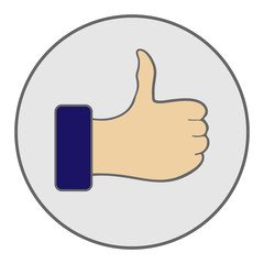 Like icon. Hand like. Thumb up Vector illustration