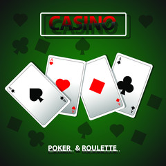 Playing cards Casino poker gambling.Vector poker cards set
