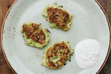 Delicious zucchini cutlets with sour cream macro 