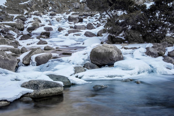 アルティンアラシャンの冬の川