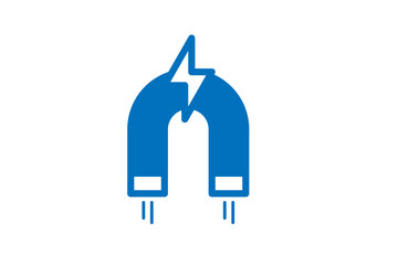 Modern magnet icon (blue version) attraction icon