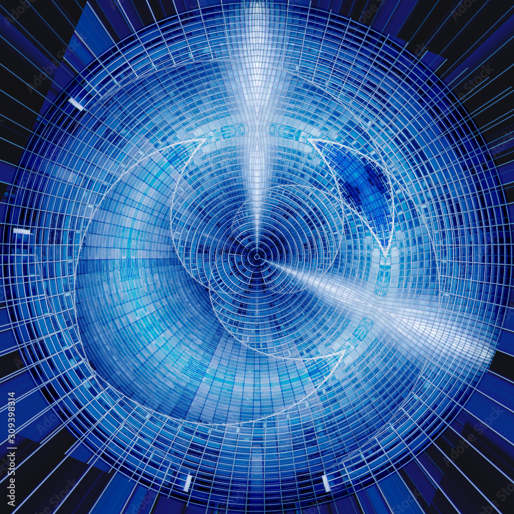 Poster abstract science and technology or modern architecture image. geometric background resembling screen