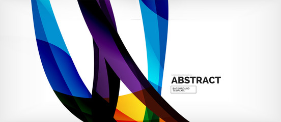Colorful wave lines abstract background, color line for business or techno presentation