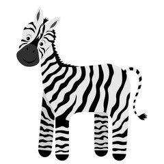 Fototapeta na wymiar Cartoon zebra. Vector illustration on a white background. Drawing for children.