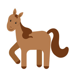 Cartoon horse. Vector illustration on a white background. Drawing for children.