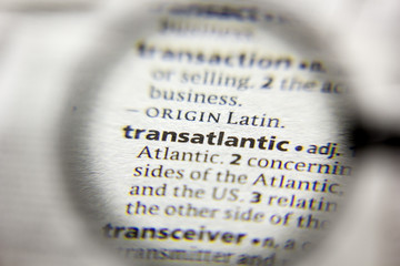The word or phrase Transatlantic in a dictionary.