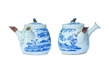 tea pot ceramic antique isolated ,