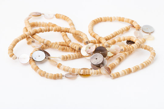 tangled African necklace from natural bone beads
