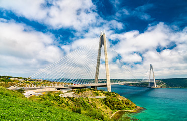 Yavuz Sultan Selim Bridge over the Bosphorus strait in Turkey