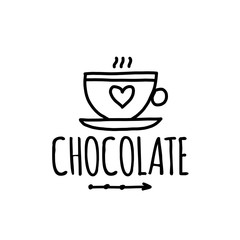 Chocolate, art sign for your design