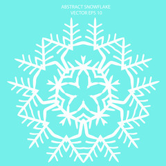 Abstract snowflake vector illustration isolated on white background. Flat and white winter vector illustration. Vector element for creating your design and illustrations. Sediments symbol.