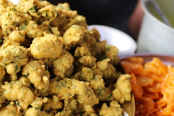 Traditional Indian street food. Sweet food, food with spice