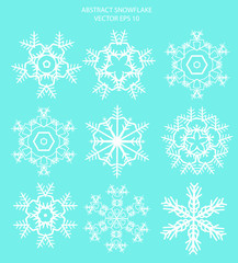 Abstract snowflake vector illustration isolated on white background. Flat and white winter vector illustration. Vector element for creating your design and illustrations. Sediments symbol.