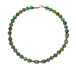 arabic necklace from polished turquoise isolated