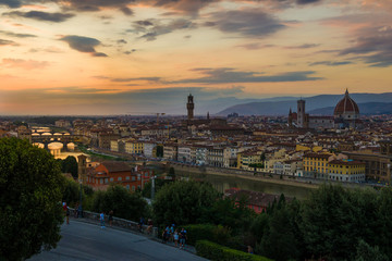 Fototapeta na wymiar Sunset over Florence