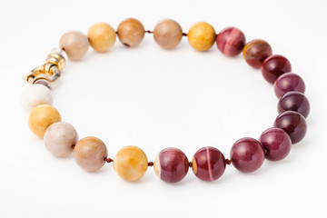 necklace from polished natural australian mookaite