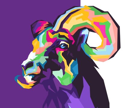 Wpap In Style Pop Art Goat Awesome Full Color