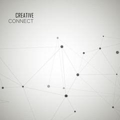 Vector modern design with connection science molecule background