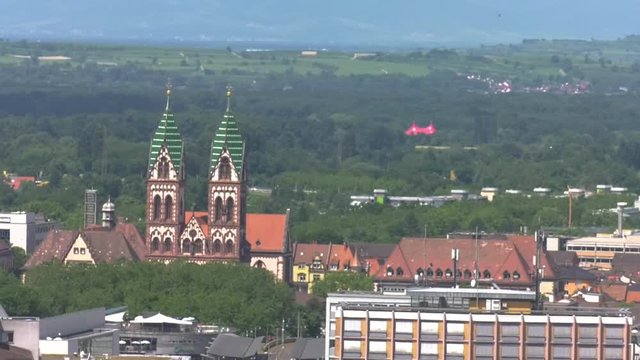 panoramic view of the church of Freiburg