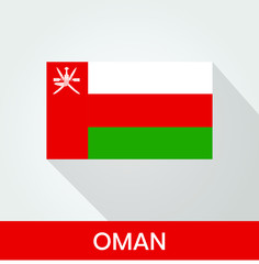 Flag of The Oman With Shadow