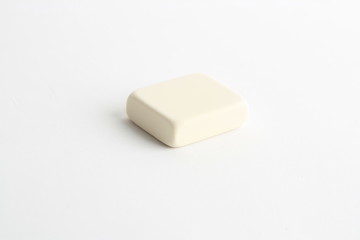 white eraser on white background