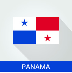Obraz na płótnie Canvas Flag of The Panama With Shadow