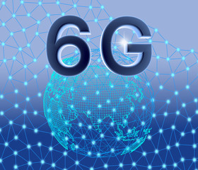3D graphics, 6G futuristic communication technology concepts,network technology graphic background, Earth image provided by Nasa.Elements of this image furnished by NASA	