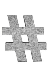 Hashtag Icon made of wood. Wooden hashtag on white background.