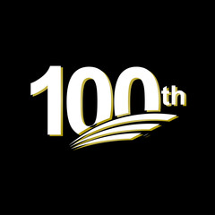 100 th Anniversary elegant White Celebration Vector Template Design Illustration © Tobrono