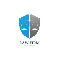 Law Firm logo and icon design template-vector