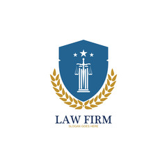 Law Firm logo and icon design template-vector