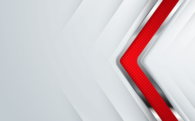 Red abstract background vector, modern corporate concept with silver effect