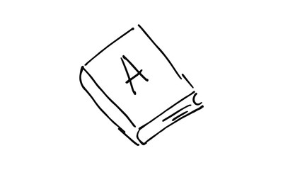 hand-drawn book the ABC's . scientific Doodle art. use it as a clipart in greeting cards, print on clothes, animation, packaging or design of your website