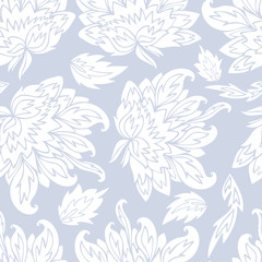 Seamless vector pattern of decorative silhouettes of lush peonies. The design is perfectly suitable for clothes design, children decoration, stickers, stationary, tattoos. 
