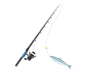 魚釣りのイラスト