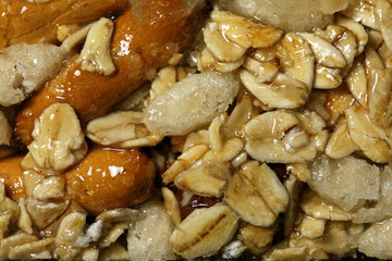 Close-up of a breakfast granola bar