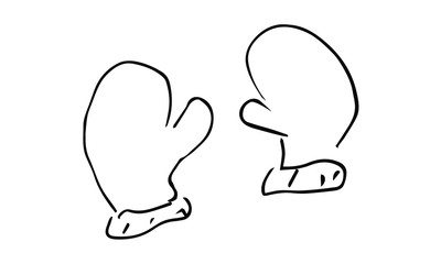 hand-drawn mittens . Christmas and new year Doodle art. use it as a clipart in greeting cards, print on clothes, animation, packaging or design of your website