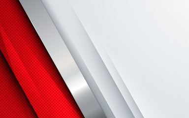 Red abstract background vector, modern corporate concept with silver effect