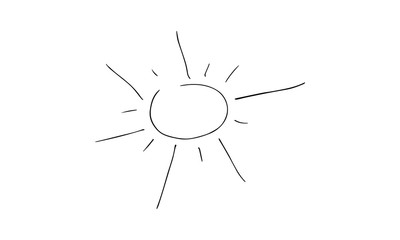 Doodle of the sun. hand drawn cute illustration. use as a clipart, print on clothes, in greeting cards, in the design of your website or packaging. enjoy