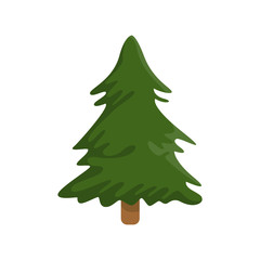 Pine tree, Christmas tree. cartoon vector illustration
