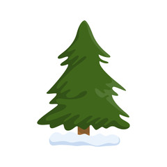 Pine tree, Christmas tree. cartoon vector illustration
