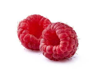 Raspberries  Isolated on White Background. Ripe berries isolated.