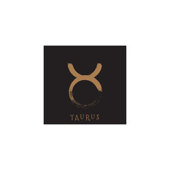 simple abstract horoscope symbol design of Taurus for your astrology.