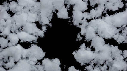 snow frame for photo or design isolated black