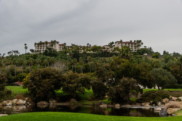 Scenic Carlsbad vista on a rainy winter day, Southern California