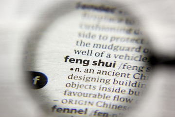 The word or phrase Feng shui in a dictionary. - obrazy, fototapety, plakaty