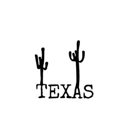 Texas symbol line drawing with cactus silhouette.