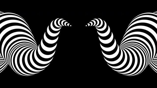 Two Worm Like Creatures With Hypnotising Skin Seamless Video Loop