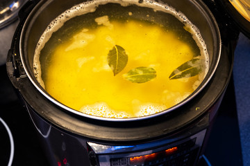 Cooking soup in a slow cooker